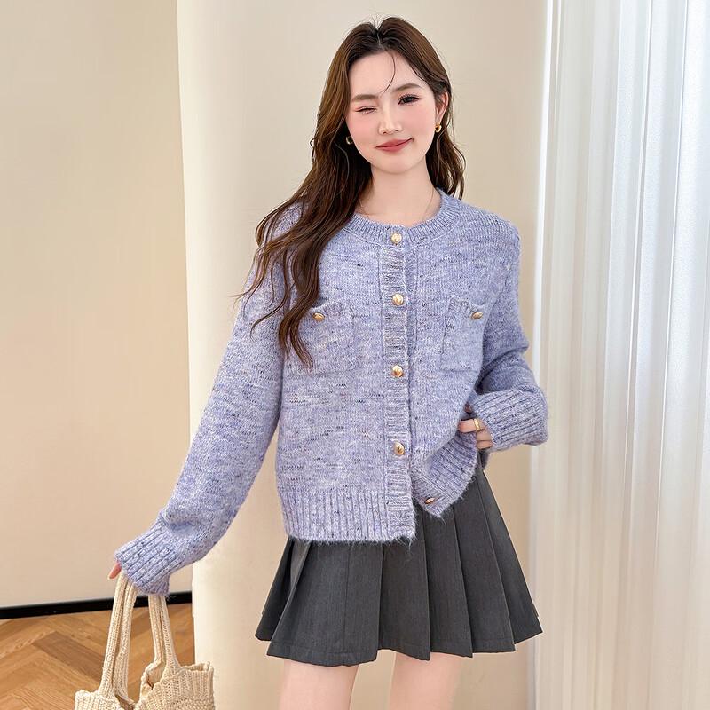 

TonLion Women s Chic Round Neck Cardigan M