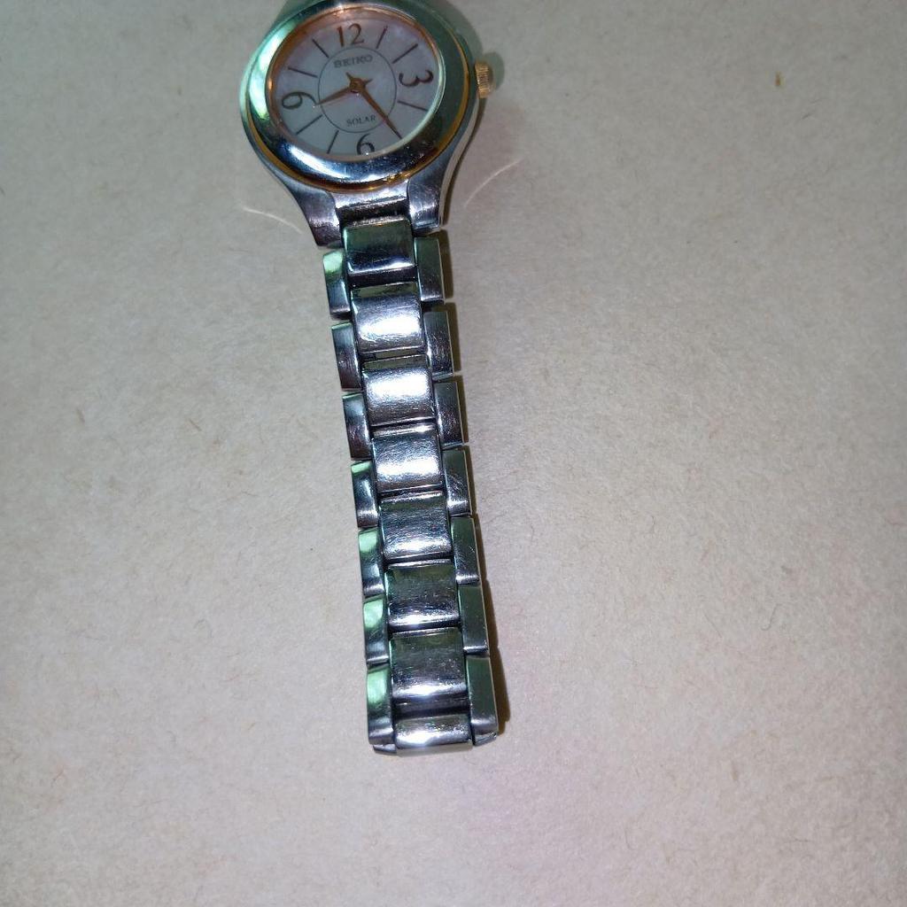 [USED] SEIKO SOLAR Wristwatch Silver Solar Watch Seiko Operation Confirmed