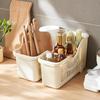 Plastic Storage Basket With Wheels And Handle Slanted Open Design Organizer Bin For Books Stationery And Household Items