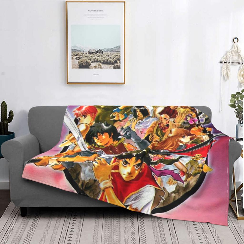 Genso Suikoden Best RPG Blankets Vintage Games Fleece Funny Warm Throw Blankets for Chair Covering Sofa Decoration