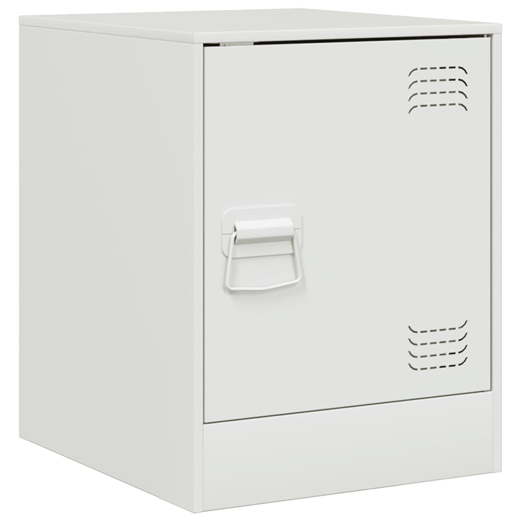 Nightstand White 34.5 x 39 x 44 cm Steel