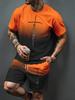 Gradient Letter Pattern 3D Print Tracksuits Men Casual Short Sleeve T-Shirt Shorts Sets 2pcs Sportswear Suits Man Clothing