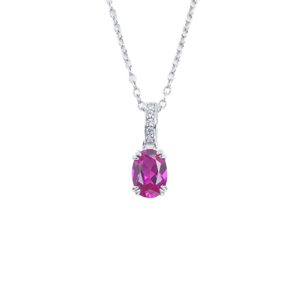 Elegant Single Red Ruby Silver Necklace for Women - Perfect Daily Wear, Versatile, and Ideal Valentine's or Birthday Gift.
