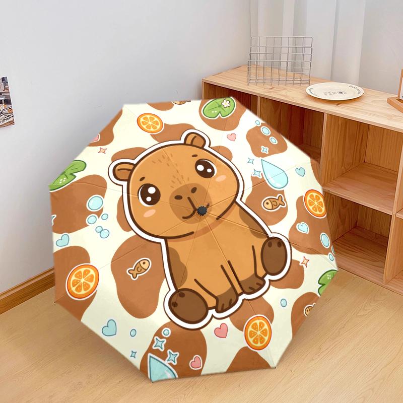 1 PC Automatic Folding Umbrella - Cartoon Animals Pattern, Portable & Foldable Design with 8 Ribs, Christmas Birthday Gifts