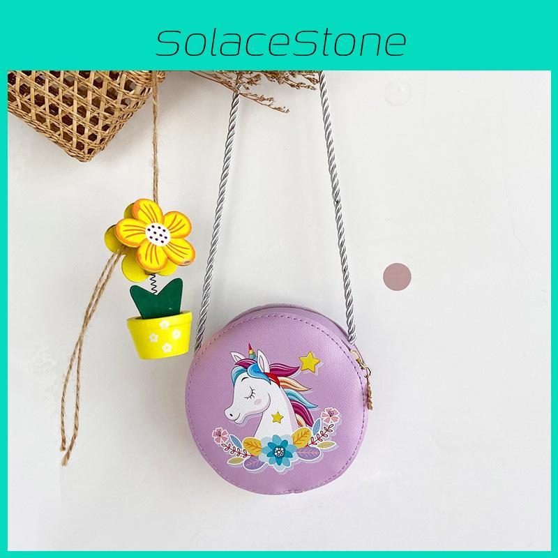 Unicorn Design Shoulder Bag For Toddler Girls Lightweight Lining Polyester