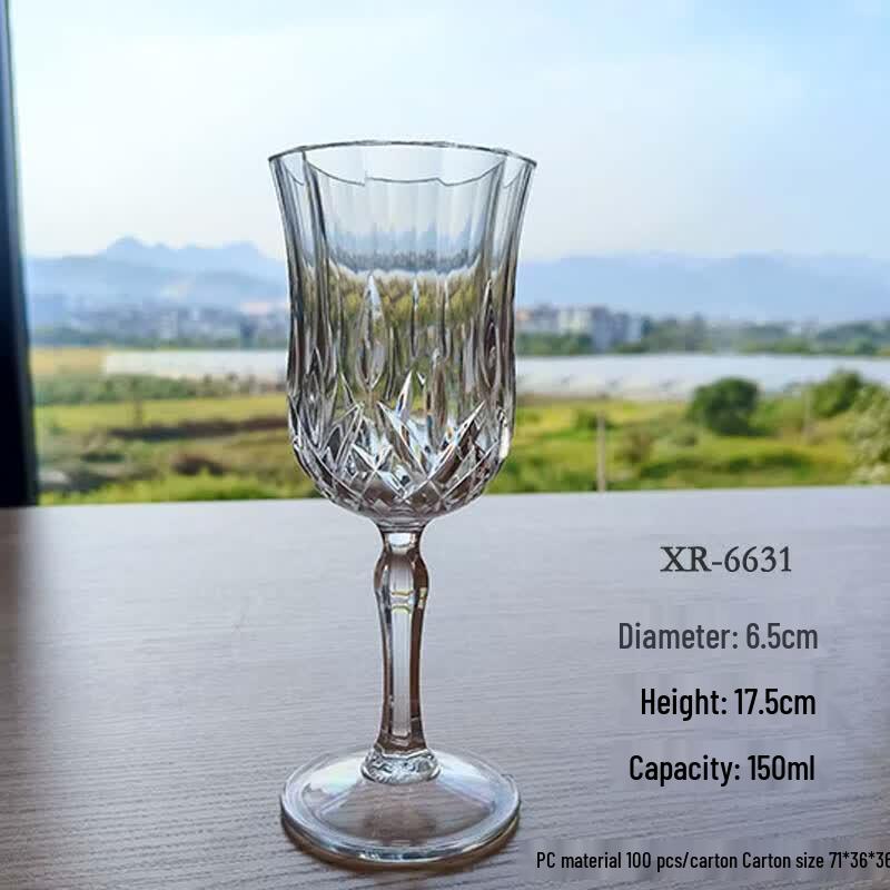 Transparent Plastic Wine & Champagne Goblets - 160ML (Set of 5)