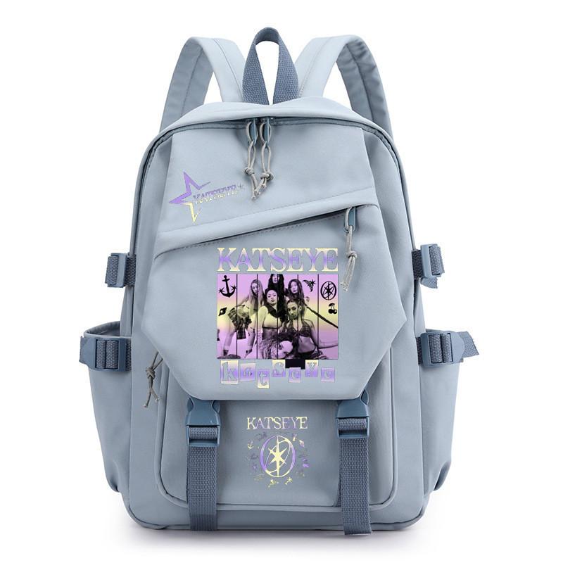 

Kids Unisex KATSEYE Printed Backpack Student School Waterproof Canvas Nylon Bag синій