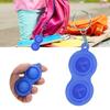 Stress Relief Keychain Push Bubble Key Ring Hand Sensory Puzzle Toy Silicone for Students Adults ChildrenBlue