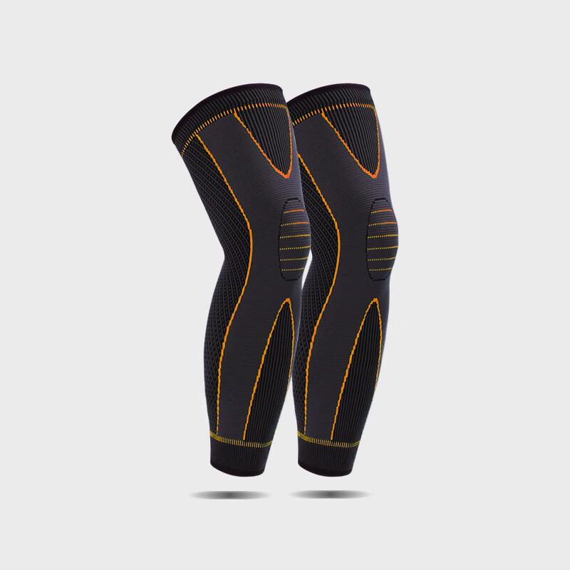 Bojue Knitted Long Sports Knee Pads with Silicone Anti-slip (Pair)