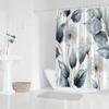 1 Elegant akvarellblommig duschdraperi, Maskintvättbart polyestertyg, Med krok, Lämplig för badrumsdekoration