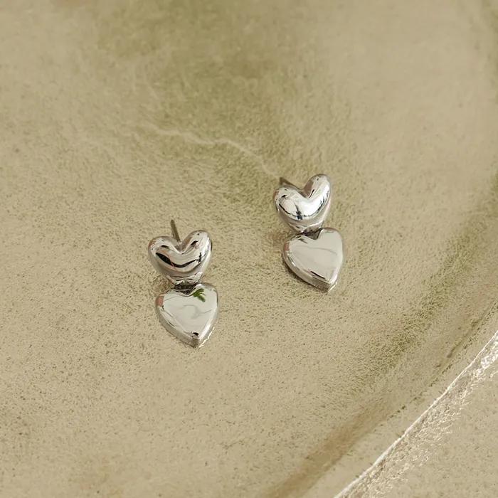 Two Heart Earrings (2colors)