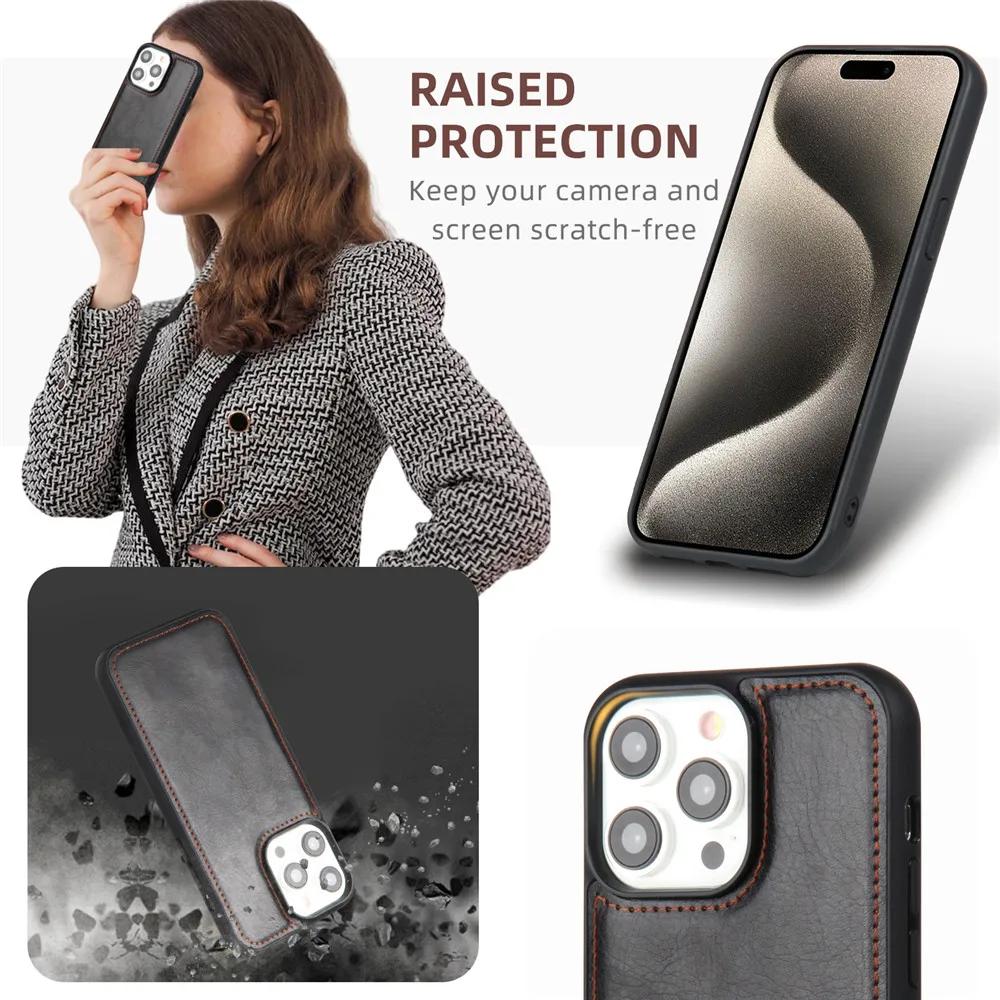 2 in 1 Detachable Cards Solt Zipper Purse Wallet Case For iPhone 16 Pro Max 15 14 Plus 13 12 11 XS X Magnetic Flip Leather Case