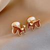 Chinese Style Red Pony Earrings Cartoon Horse Horse Mascot Ear Studs New Year Horse Earrings  Party