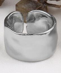 925 Sterling Silver Wiede Simple Gold Color Rings Retro Distressed Opening Handmade Ring Fashion Fine Jewelry