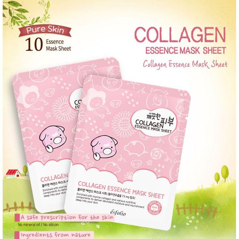 esfolio - Pure Skin Collagen Essence Mask Sheet Set 10pcs