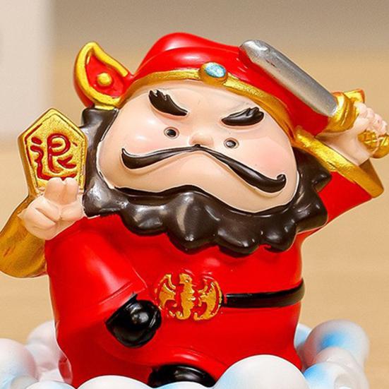 Chinese Mythological Figurine Resin Mini Folklore Figure Good Luck Ornament Fengshui Sculpture for Home Car Dashboard Decor