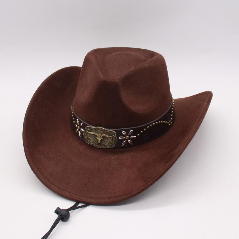 Minority Men'S And Women'S Jazz Hats, European, American And British Style New Woolen Top Hats, Western Denim Middle Edge Curl Top Hats