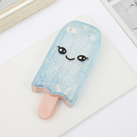 1/4Pcs Ice Stick Stress Relief Toy Smiling Ice Cream Squeeze Toy Slow Rising Clear Glitter Ice Stick Fidget Toy Decompression Relaxation Tool