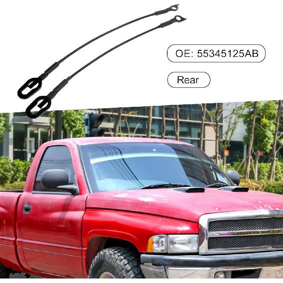 Rear Tailgate Cables 55345125AB Lift Gate Support Straps for Dodge for Ram 1500 1994-2001 (Set of 2)