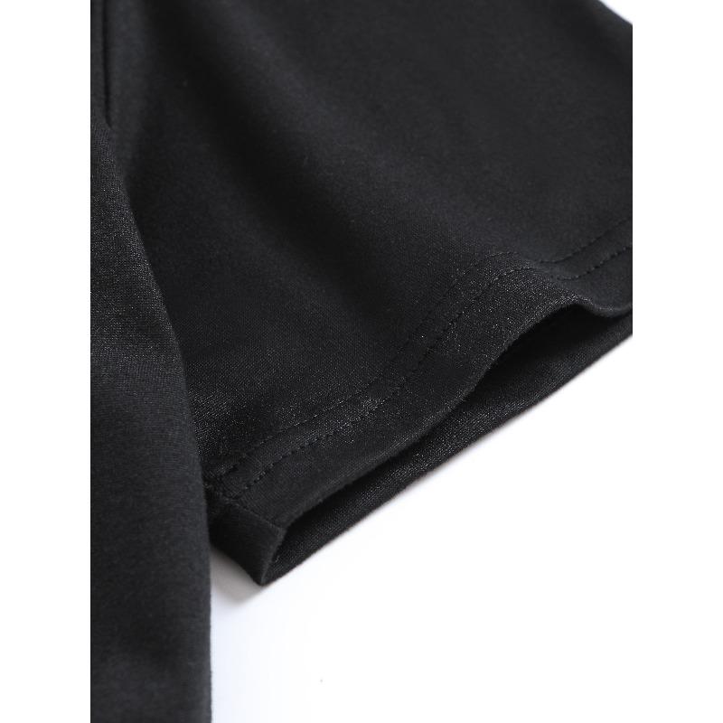 Europäische Größe Damen Freizeit "Mama" Grafik-T-Shirt - Kurzarm, Rundhalsausschnitt, Schwarz mit Rosa Leopardenmuster Schriftzug & Schleifen-Design, für Frühling/Sommer