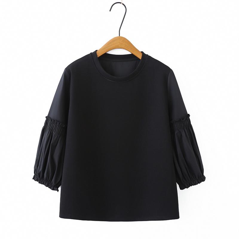 2026 Spring/Summer Plus Size European & Korean Style Tulip Sleeve T-shirt - Versatile Fat Girl Top