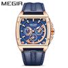 Men'S Watch, Stylish Square Waterproof Luminous Leather Sports Quartz Watch 2204