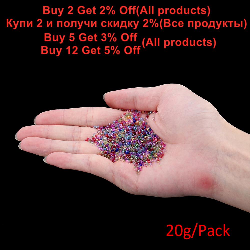 10/20g 0,4-3mm Winzige Kristallglasperlen Mini-Blasenball-Perlen Epoxidharz-Füller Für DIY-Silikonform Nagelkunst-Dekoration Füllungen