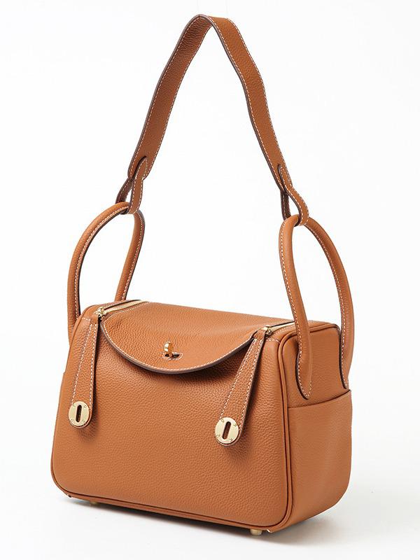2024 Genuine Leather Lindy Handbag: Stylish, Large-Capacity Shoulder Bag for Women