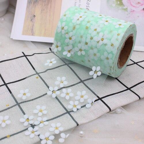 5 jardów 6 cm rolka tiulowa wstążka w kwiaty floret