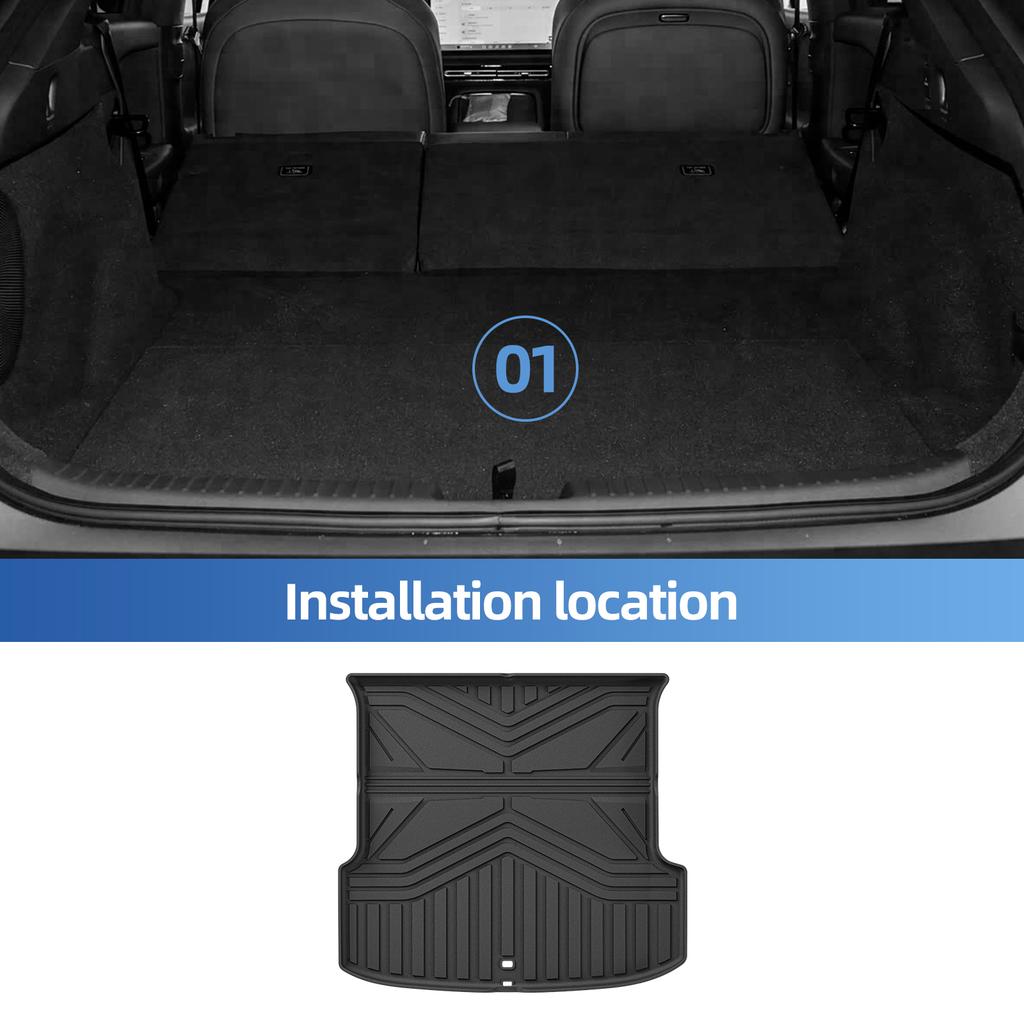 for Xpeng P7+ 2025 TPE 3D Foot Mat Floor Mats Cargo Liner Trunk Pad Waterproof All- Weather Car Interior Accessories BLACK