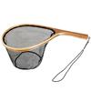 Wooden Handle Trout Net Soft Rubber Mesh Catch and Release Net Floating Fishing Net Outdoor Fishing Accessories