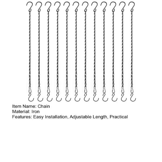 6/12 Pcs Chain for Hanging Plants Metal Chains with S Shape Hooks Adjustable Chain for Hanging Planter Bird Feeder Lantern