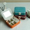 Travel Jewelry Case With Mirror Necklace Earrings Ring Organizer Display Boxes Pu Leather Jewelry Storage Box Portable