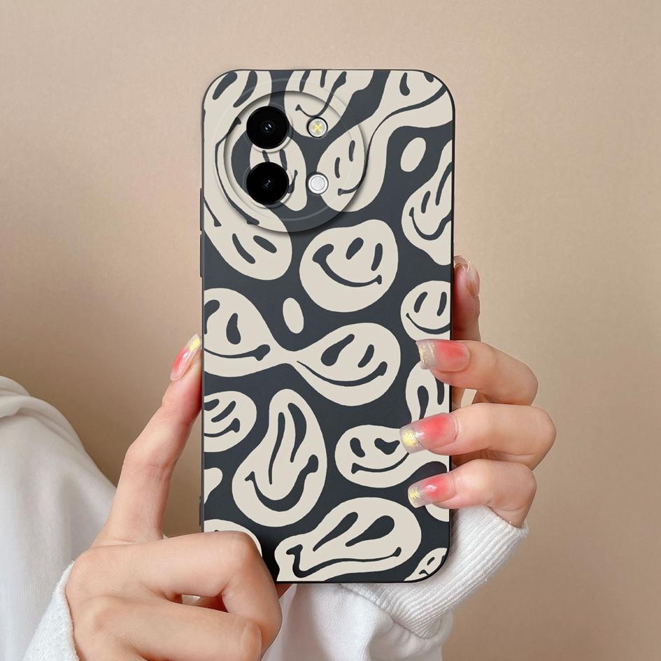 Hülle für Vivo Y200i T3x Y38 Y03 Y28 5G Y 28 4G Hülle Mode Etiketten Hüllen Matt Weiches Silikon Hohe Qualität Super Stoßfest Luxus Gehäuse Capas