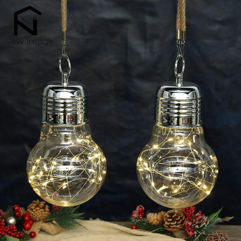2Pcs/Set Modern Pendant Hanging Candle Holder Lamp Light Vintage LED Battery Powered Bulb Cordless Table Lamp for Home Decor