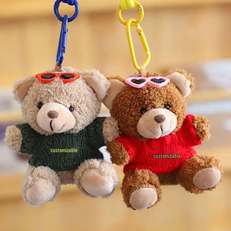 Cute Teddy Bear Keychain Pendant Plush Toy Ornament