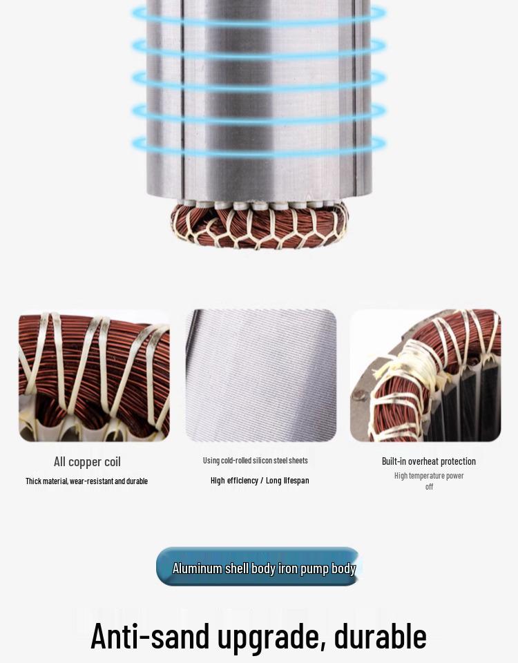 Dayuan 220V High-Pressure Submersible Pump for Agricultural, Industrial, and Household Water Irrigation