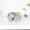 Natural Gemstone Crystal Decor Elephant Resin Art Home Gift For Special Occasions
