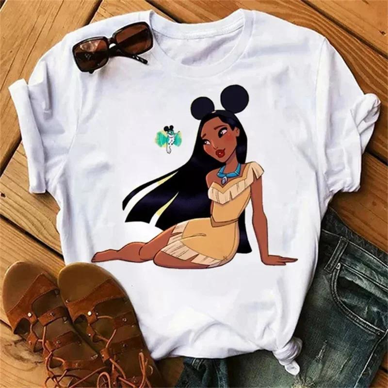 Unisex Snow White Princess T-shirt Cute Cartoon The Princesses White Tops Tshirt Streetwear T Shirts Clothes
