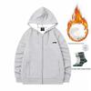 Li Ning Solid Color Fleece Lined Warm Hooded Jacket Men Jackets Light-Gray AWDRH23-3