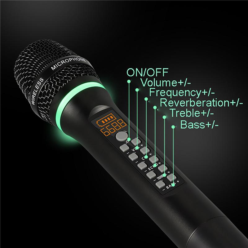 Professional Wireless Microphone Handheld Bluetooth Karaoke Mic Recording Studio Home Party Singing for Car Speaker Church Show