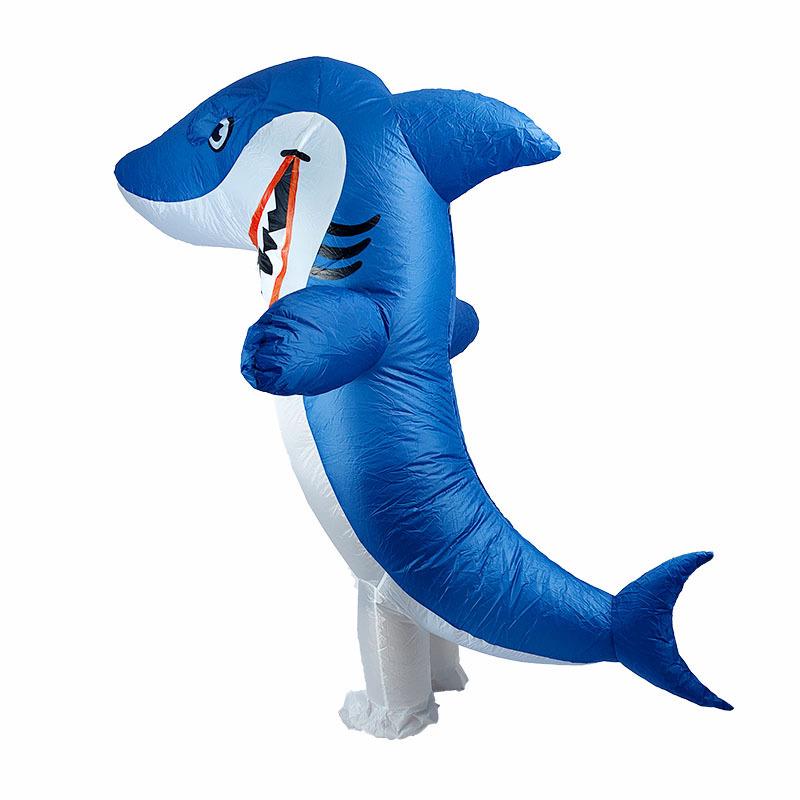 Costume gonflable de requin bleu à grande gueule transfrontalier pour Cosplay, Fête d'Halloween ou Plaisir à Chevaucher