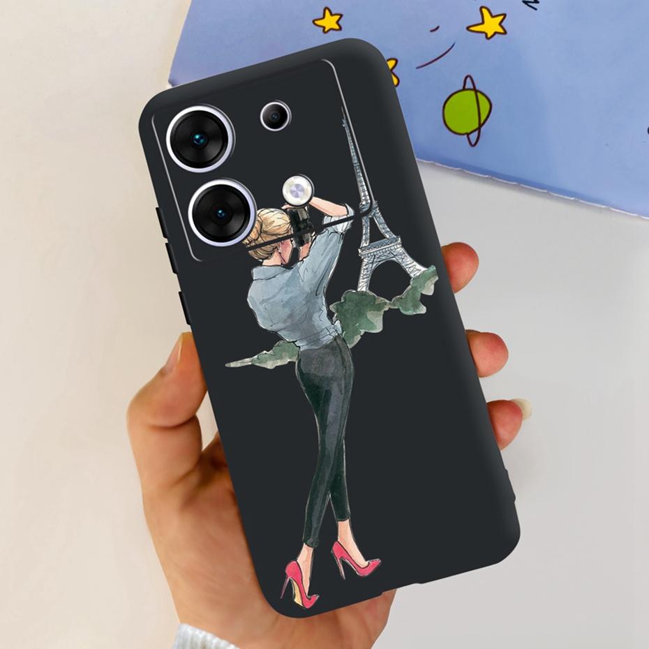 

Soft Silicon Case For Infinix Zero 30 X6731 / Zero 30 4G X6731B Cute Painted Black Rubber Phone Bumper For Infinix Zero30 5G Zero 30 5G (X6731)