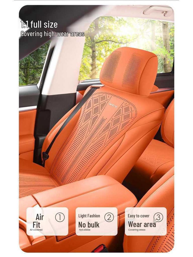 2526 Wei Pai Blue Mountain Suede Seat Cover: All-Season, Breathable, Perforated, Smart Driving Version.