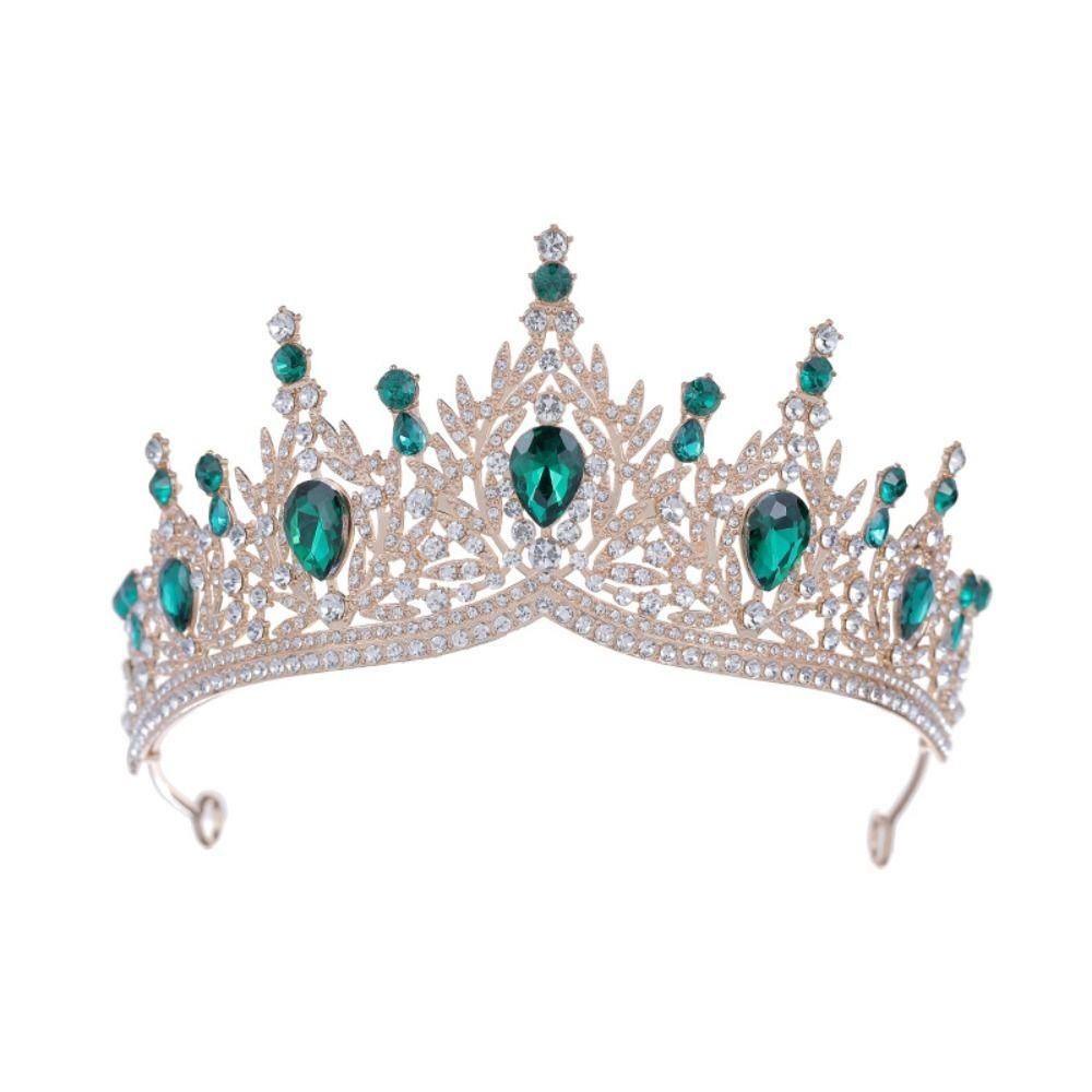 Shiny Ornament Baroque Queen Tiaras Luxury Princess Crown Bridal Headwear  for Women Girls