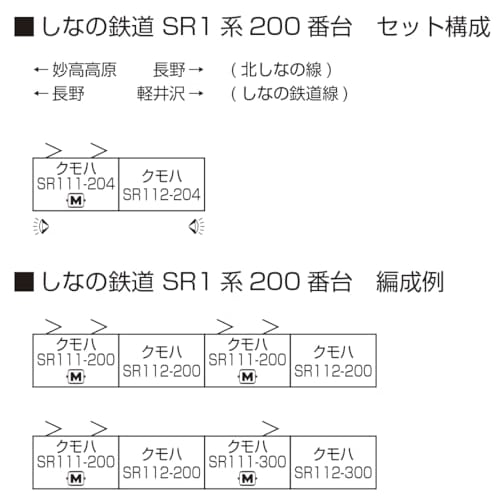 KATO N Gauge Shinano Railway SR1 Series 200 Series 2-Car Set, Model Train, 10-1775