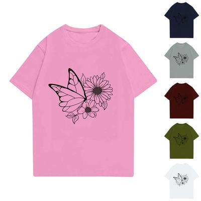 Children's Printed Round Neck Short-sleeved T-shirt Top