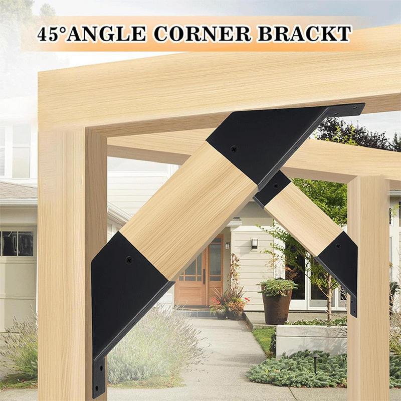Kit de Pergola avec Support d'Angle Supports de Pergola 4 Pièces Support d'Angle Support d'Étagère Robuste Avec Vis Connecteur Support