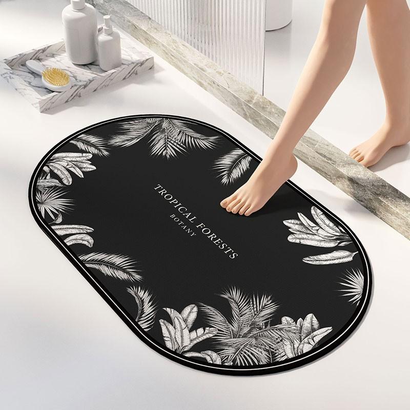 Ovale Badkamervloermat Zachte Diatomeeënaarde Voetpad Ouderen Zwangere Vrouwen en Kinderen Badkamer Baden Antislip Vloermat 40 * 60cm