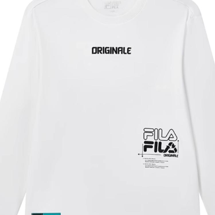 Fila Logo Simple Letter Print American Vintage Round Neck Casual Loose Short Sleeve T-Shirt Men T-Shirt Nitro-White F51M239201F-WT